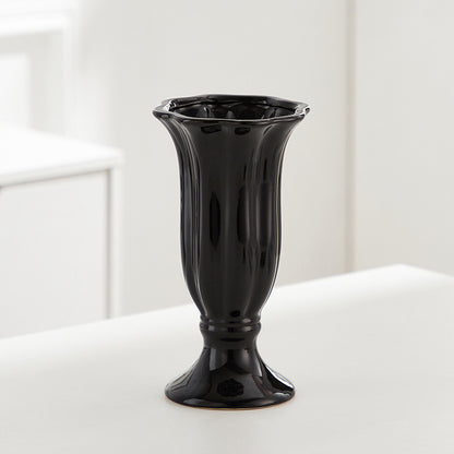 Dekorativer floraler Relief-keramischer Vase für die Wohnkultur