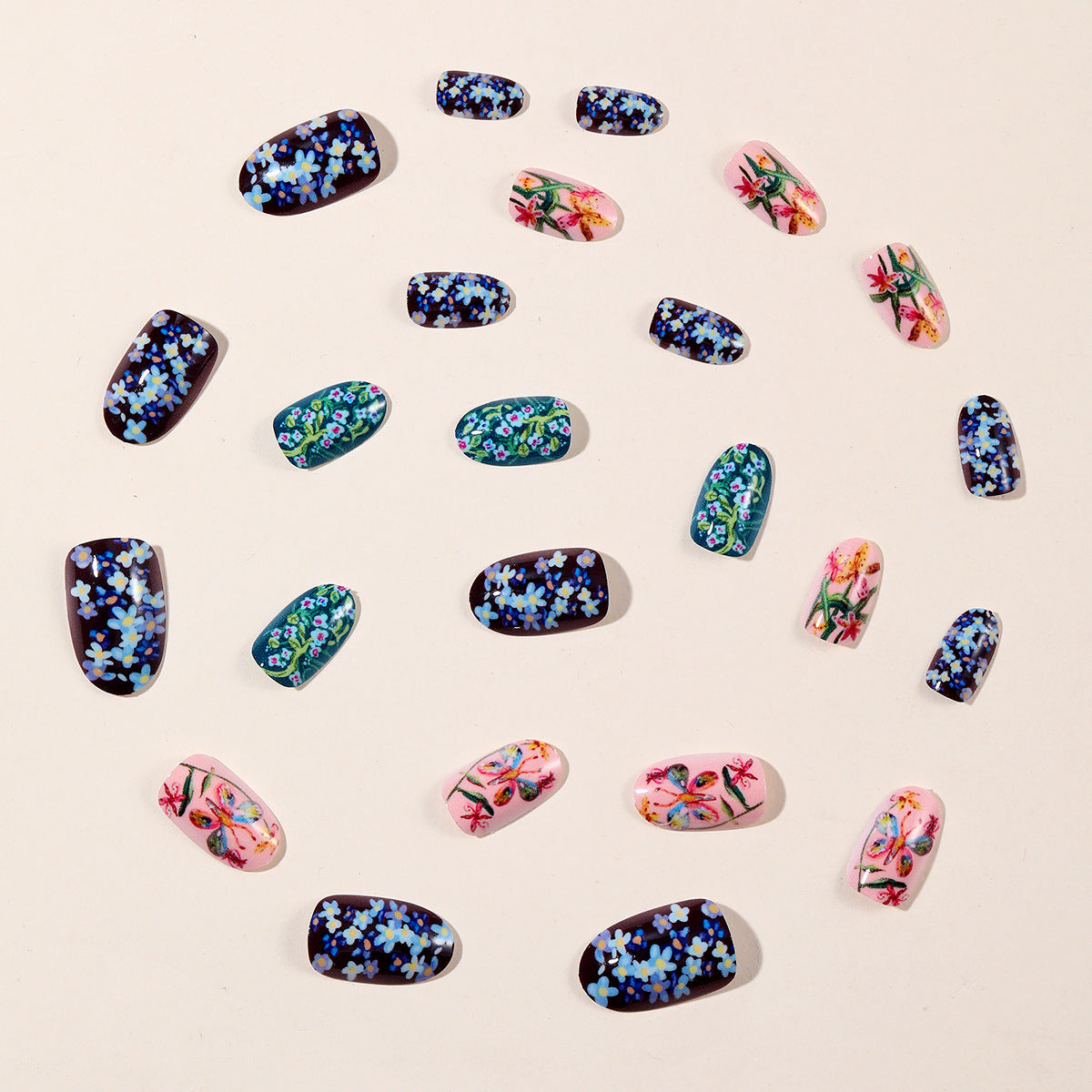 Vibrantes Floral Nail Art Design Brehn