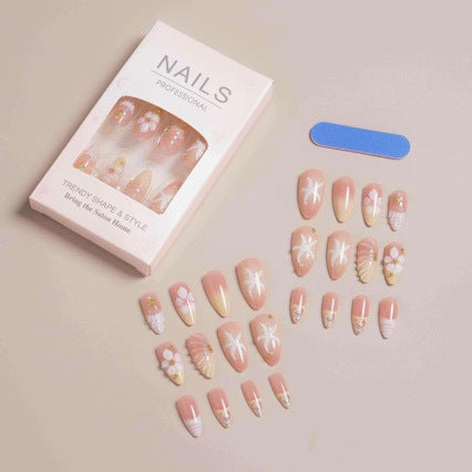 Premium Dekorativer Press-On Nagelset Brehn