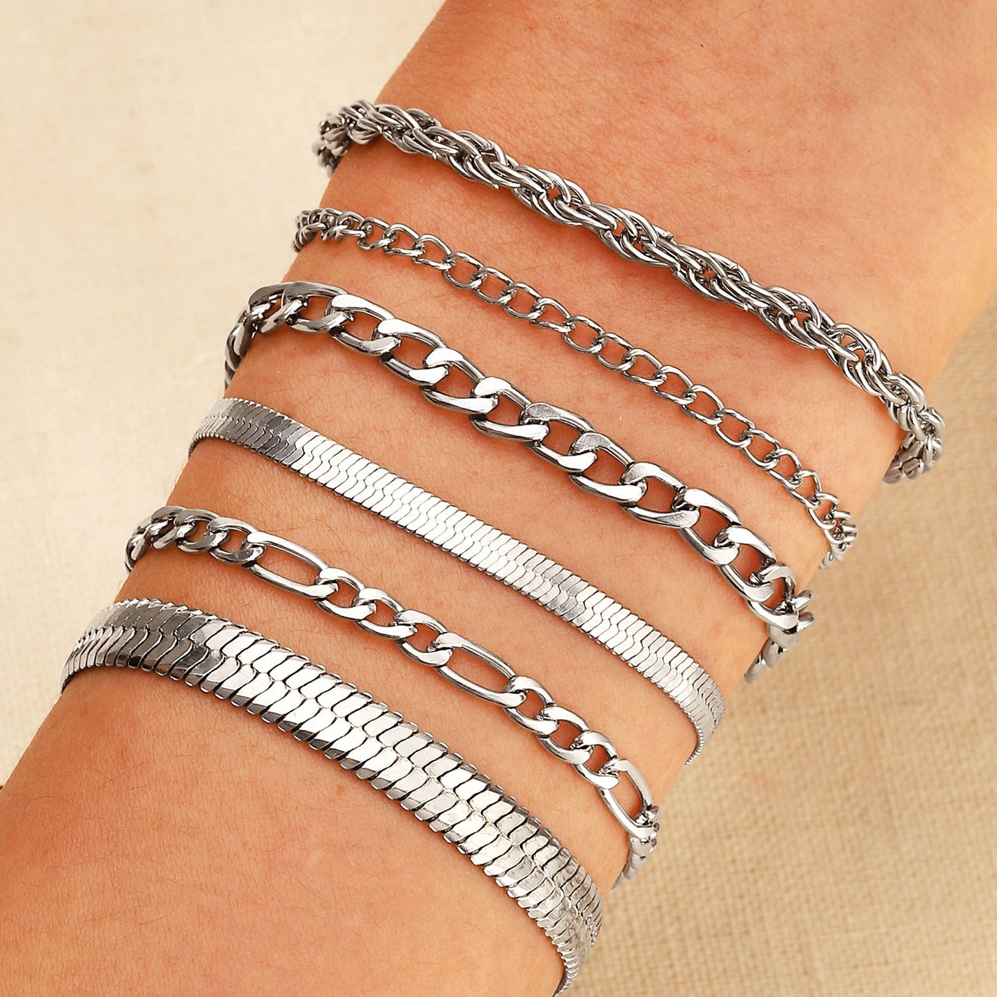 Multi-Style Gold Chain Bracelet Set Brehn