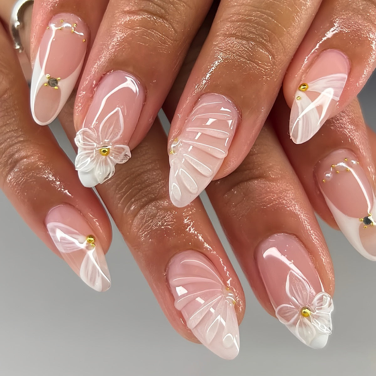 Dekorative 3D Blumen Nail Art Design Brehn