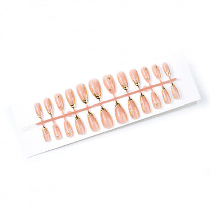 Chic Stiletto Press-On Nagelkunstset mit goldenen Sternakzenten Brehn