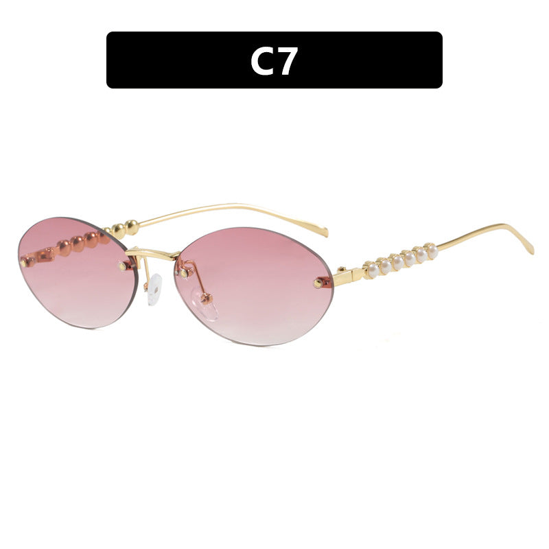 Damen stilvolle ovale Sonnenbrille mit eleganten Verzierungen Brehn