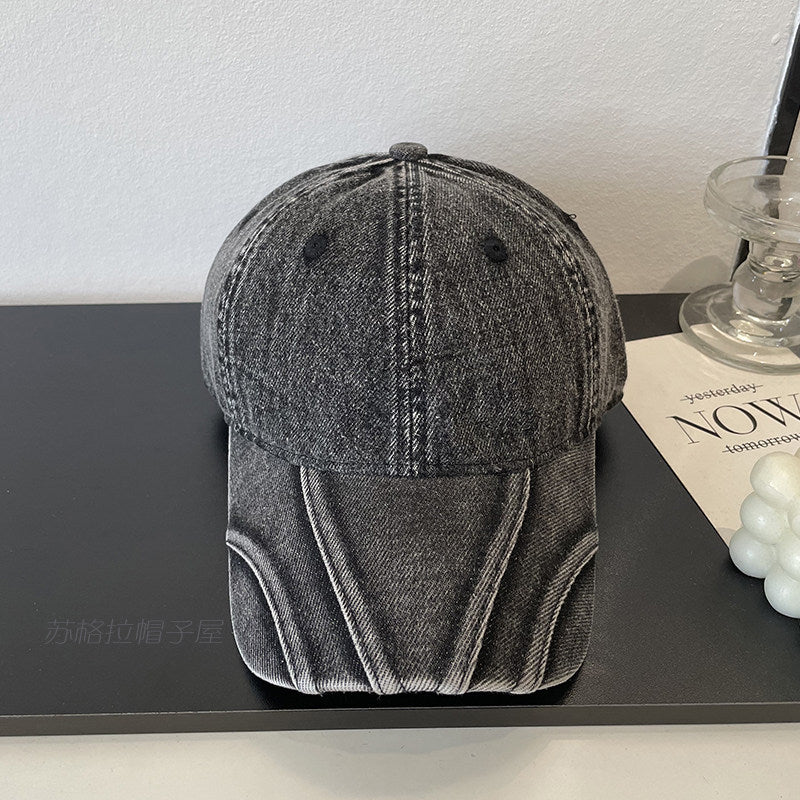 Frauen Vintage Zerrissene Denim Baseballmütze Brehn