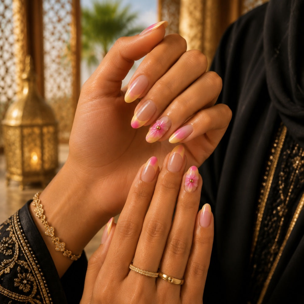 Künstlerisches Floral Press-On Nagelset Brehn 1787395270