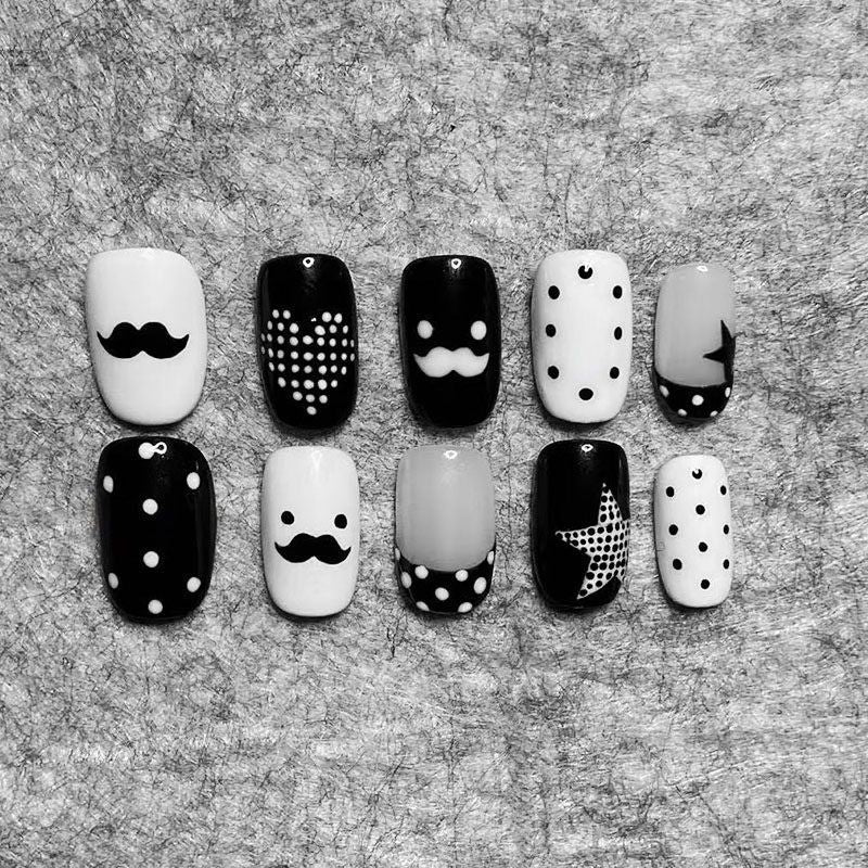 Verspielt Hase-Themen Press-On Nagelkunst Set Brehn