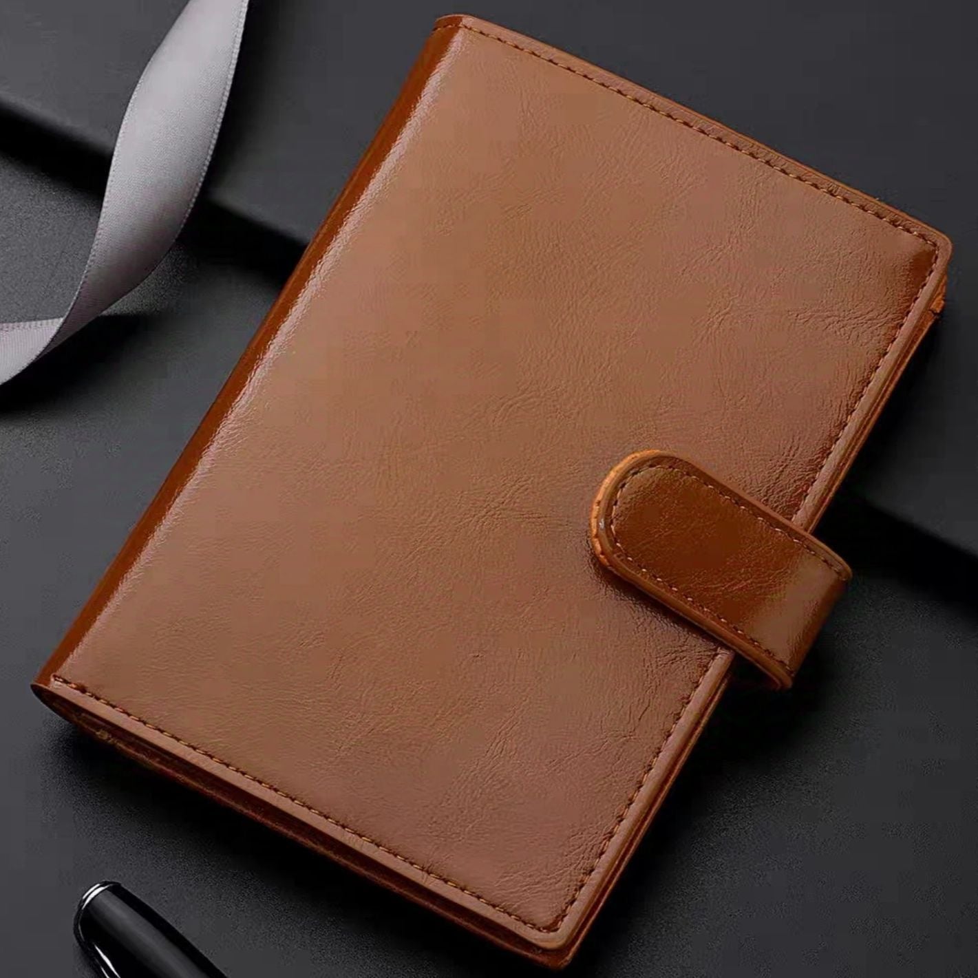 Elegante strukturierte Leder Planer Brieftasche Brehn