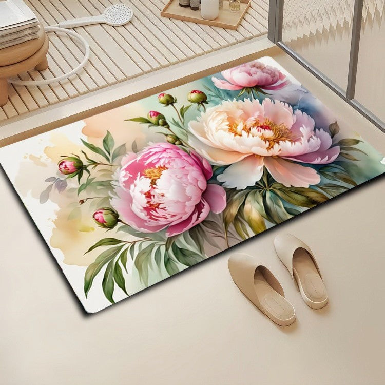 Florales Design Badezimmermatte Brehn