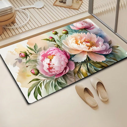 Florales Design Badezimmermatte Brehn