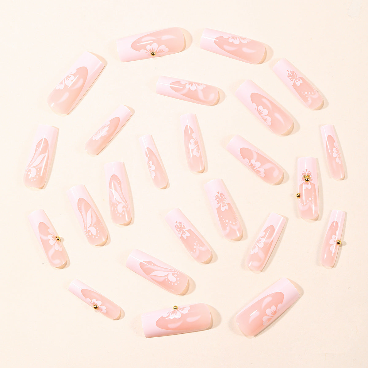 Elegante Blumen 3D Nagelkunstverlängerungen Brehn 1789713260