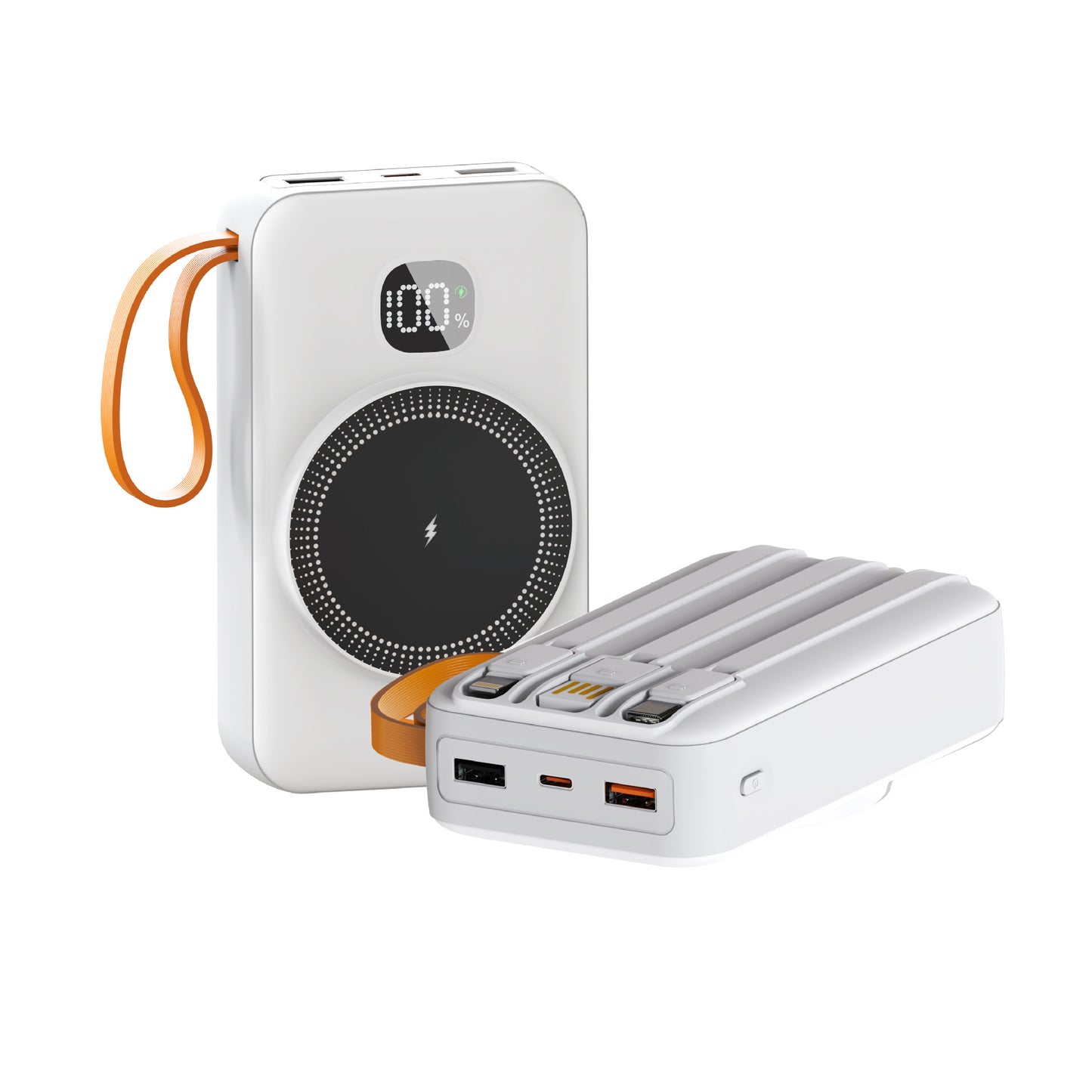 Tragbare Powerbank mit Integrierter Induktiver Schnellladefunktion und Led-Ladestandsanzeige Brehn
