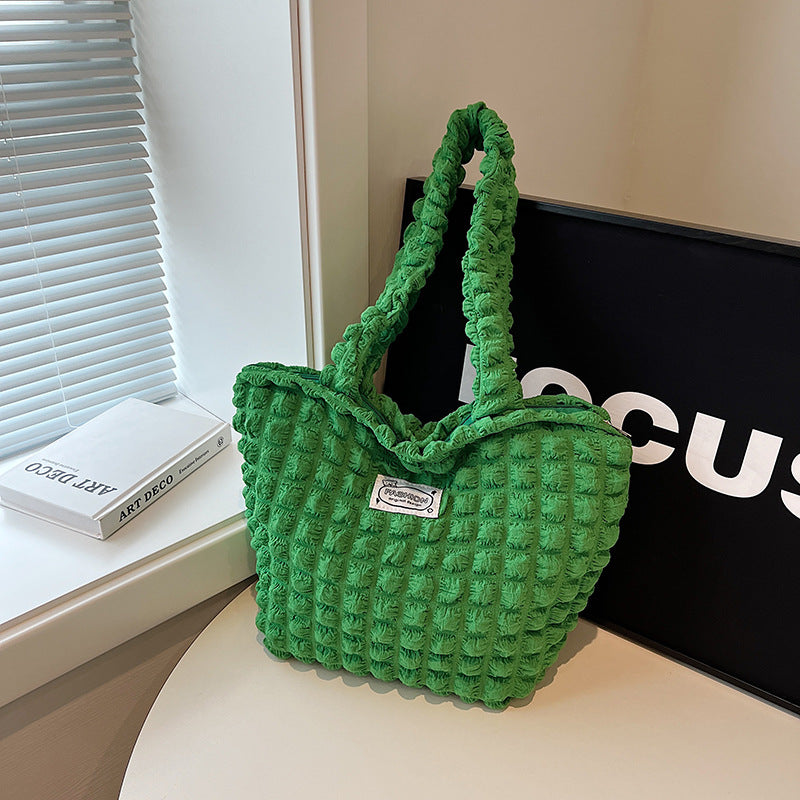 Strukturierter Stoff Schultertasche