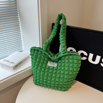 Strukturierter Stoff Schultertasche