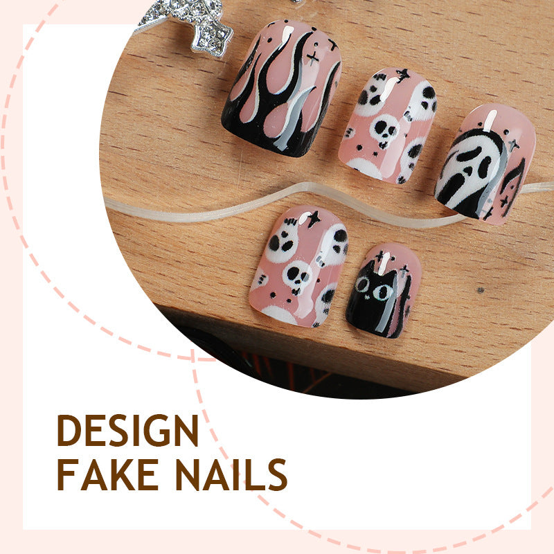 Kunstnagelset mit kreativem Halloween-Design Brehn