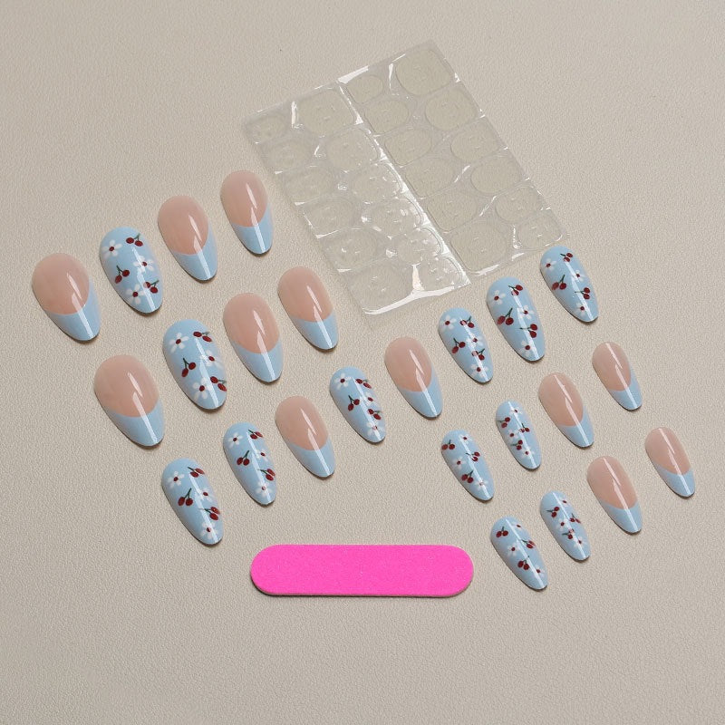 Dekoratives Florales Press-On Nagel Kunst Set