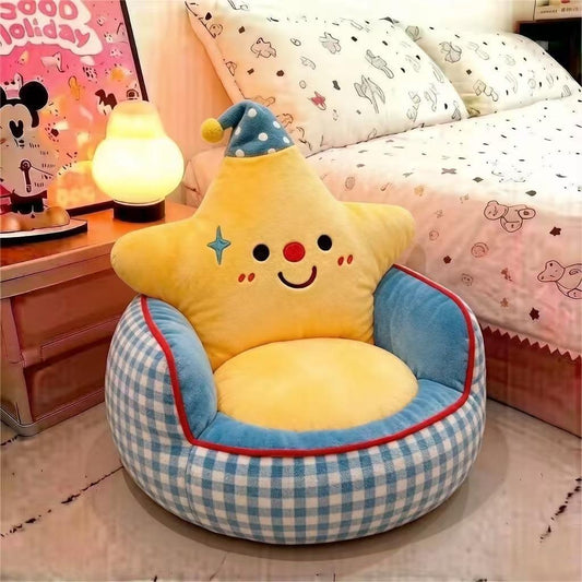 Plüsch-Kindersitzsessel mit Stern-Rückenlehne
