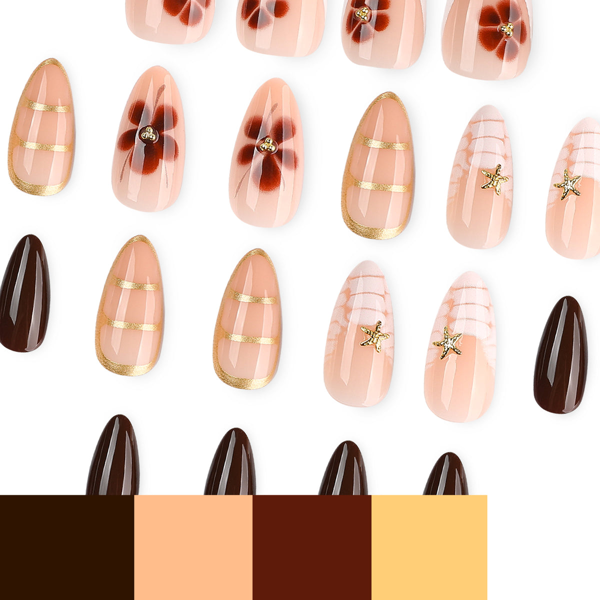 Kunstvolle Nagelkunst mit glamourösen Akzenten und eleganten Verzierungen Brehn