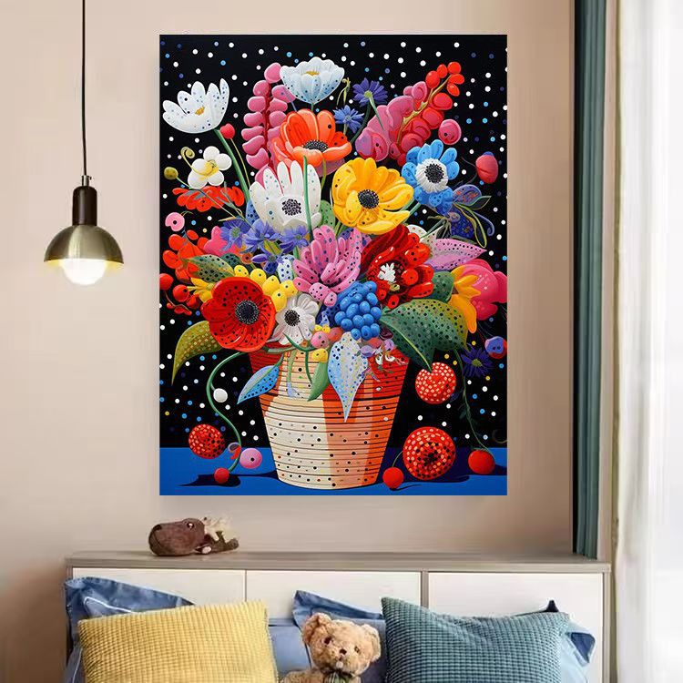 Lebendiger floral Landschaft Leinwanddruck Brehn