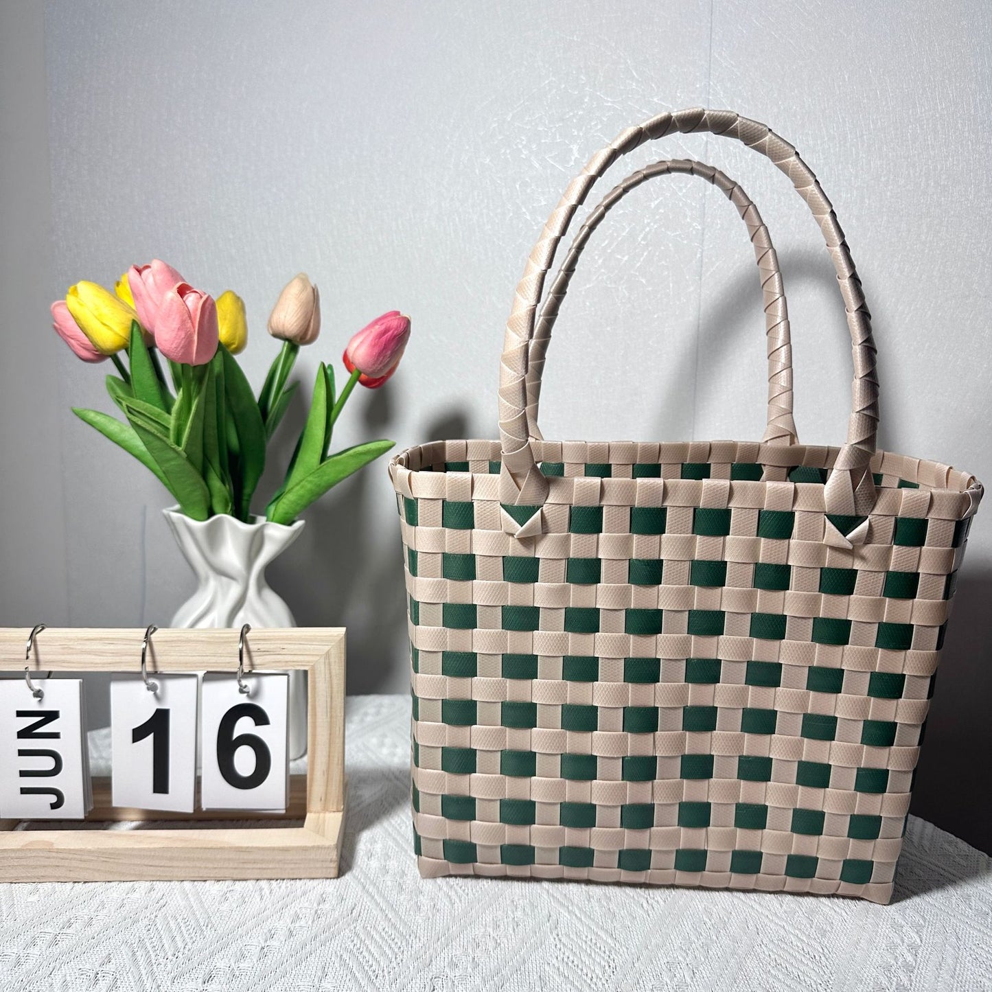 Geflochtene Handtasche mit Stabilen Griffen Brehn