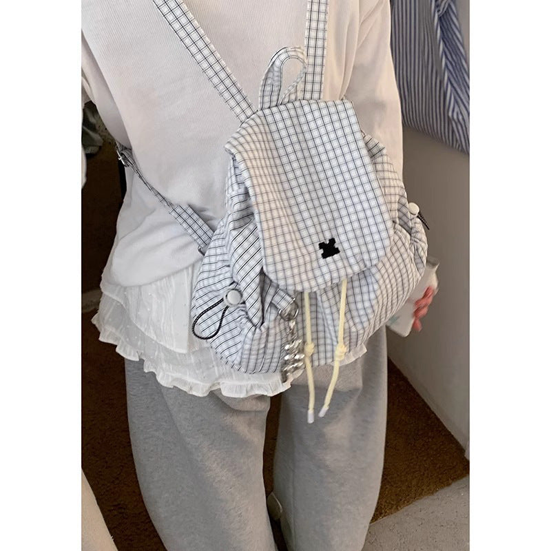 Lässiger kariert Drawstring Rucksack Brehn