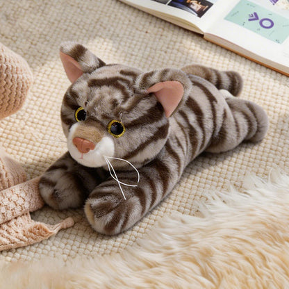 Lebensechter dehnbarer Katzenplüsch Boden Kuschelkissen Brehn