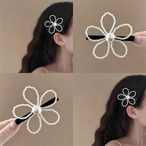 Haarband mit Perlenblumen Brehn