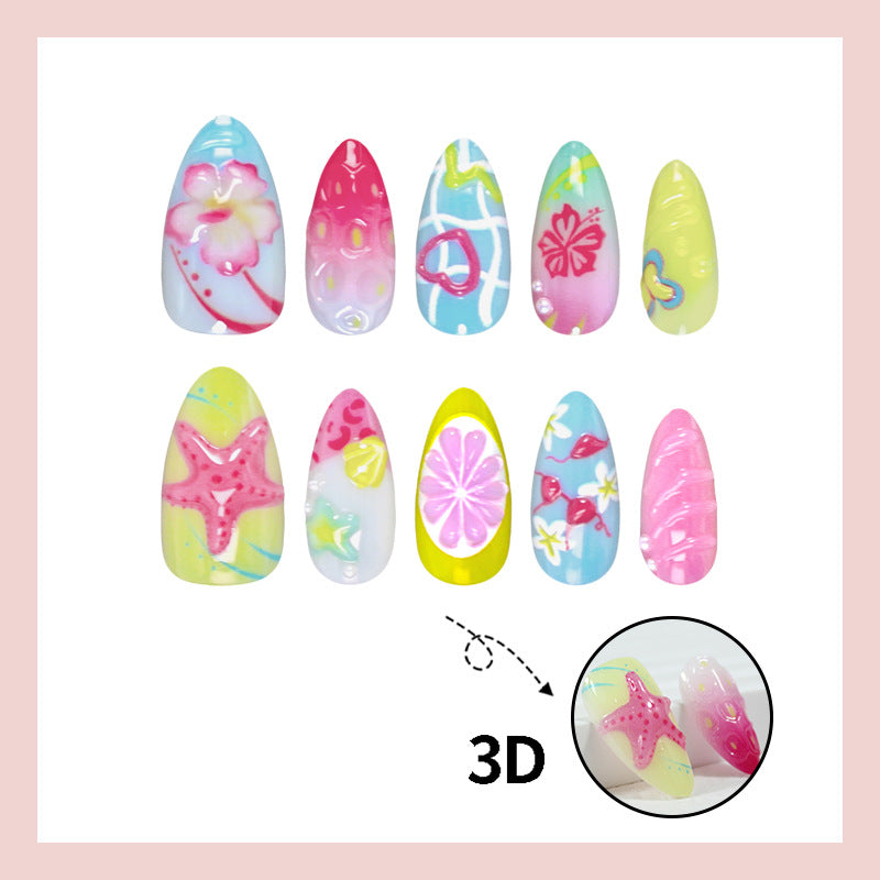 Kunstnagelset mit floralen und fröhlichen Motiven Brehn