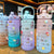 Damen Motivierende Trinkflasche mit interaktivem Sticker-Set Brehn