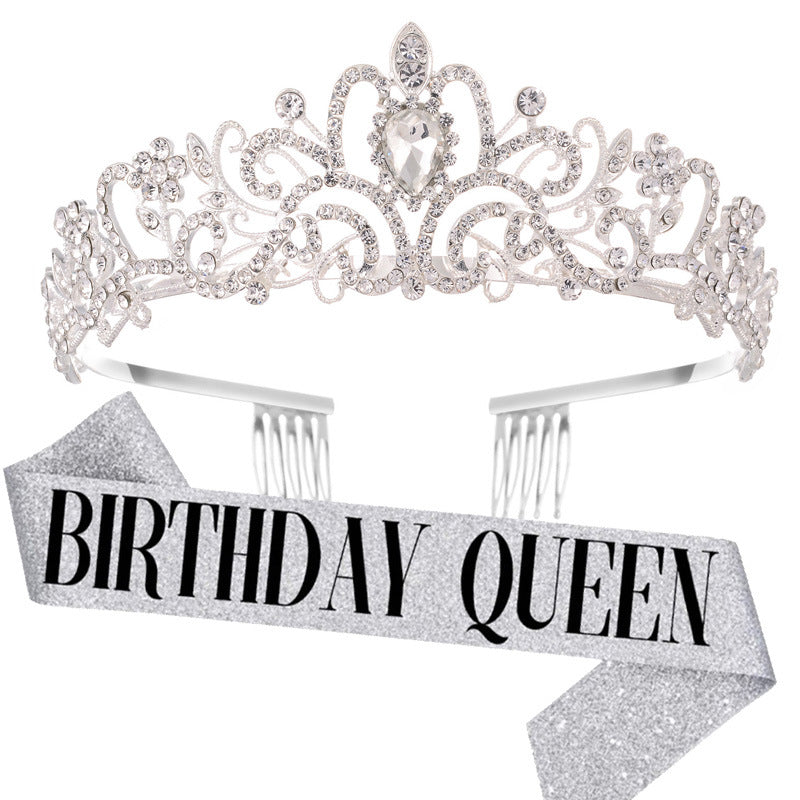 Damen Festliche Tiara mit schimmernden Strasssteinen Brehn