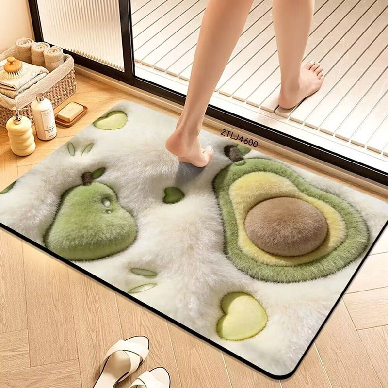 Plüsch Avocado-Themen Badezimmermatte Brehn