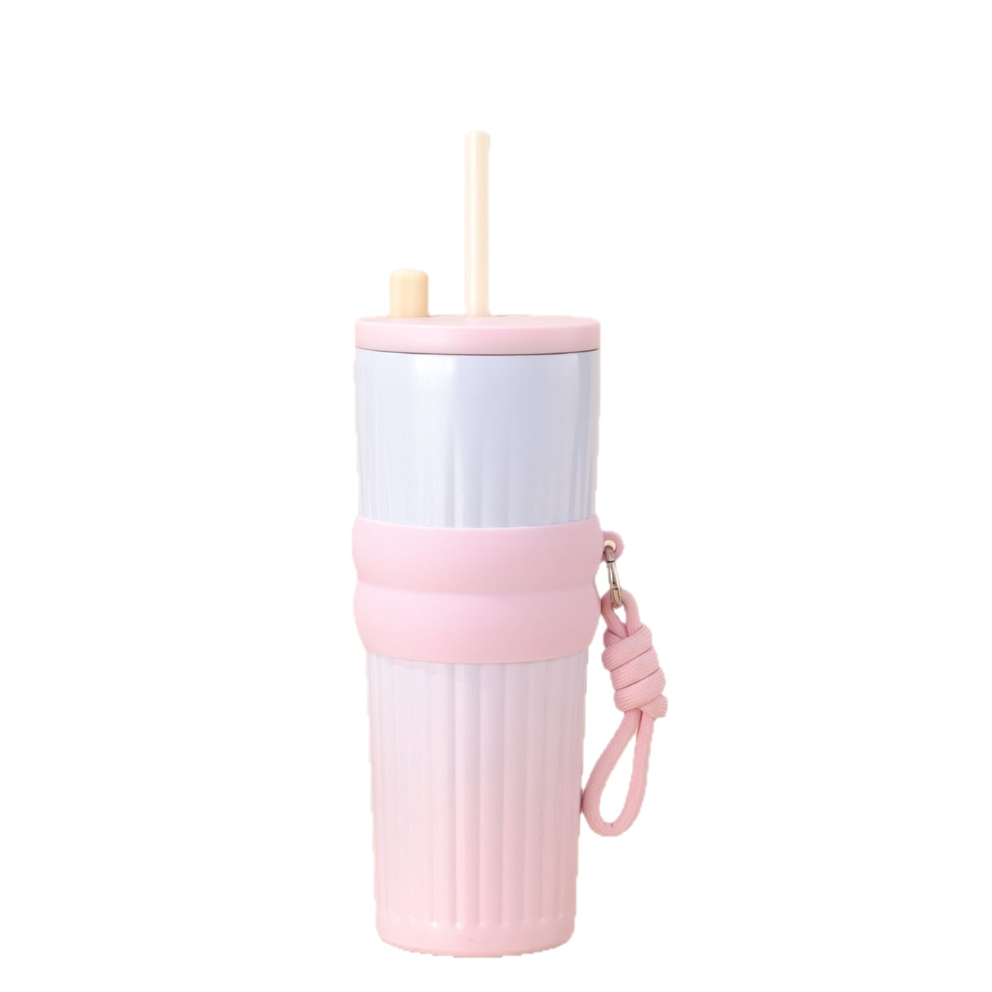 Damen multifunktionale Isoliertrinkflasche mit integriertem Strohhalm und praktischem Tragegriff Brehn