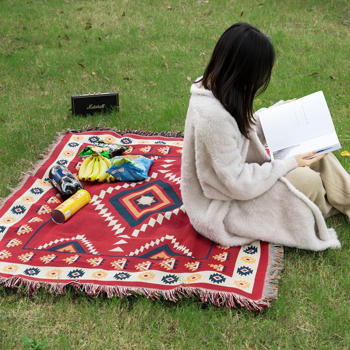 Dekorative Geometrische Fransen-Wurfdecke