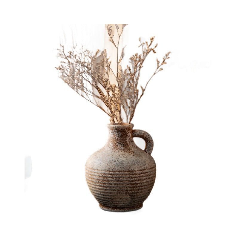 Rustikale Keramikvase mit Griffen Brehn