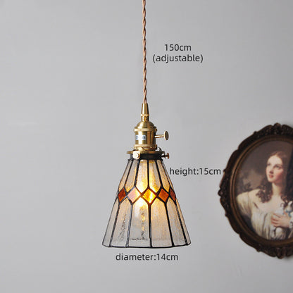 Verstellbare Vintage-Glas-Hängeleuchte