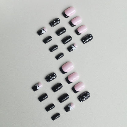 Künstlerisches Polka Dot und Schleifen Nagelkunstset