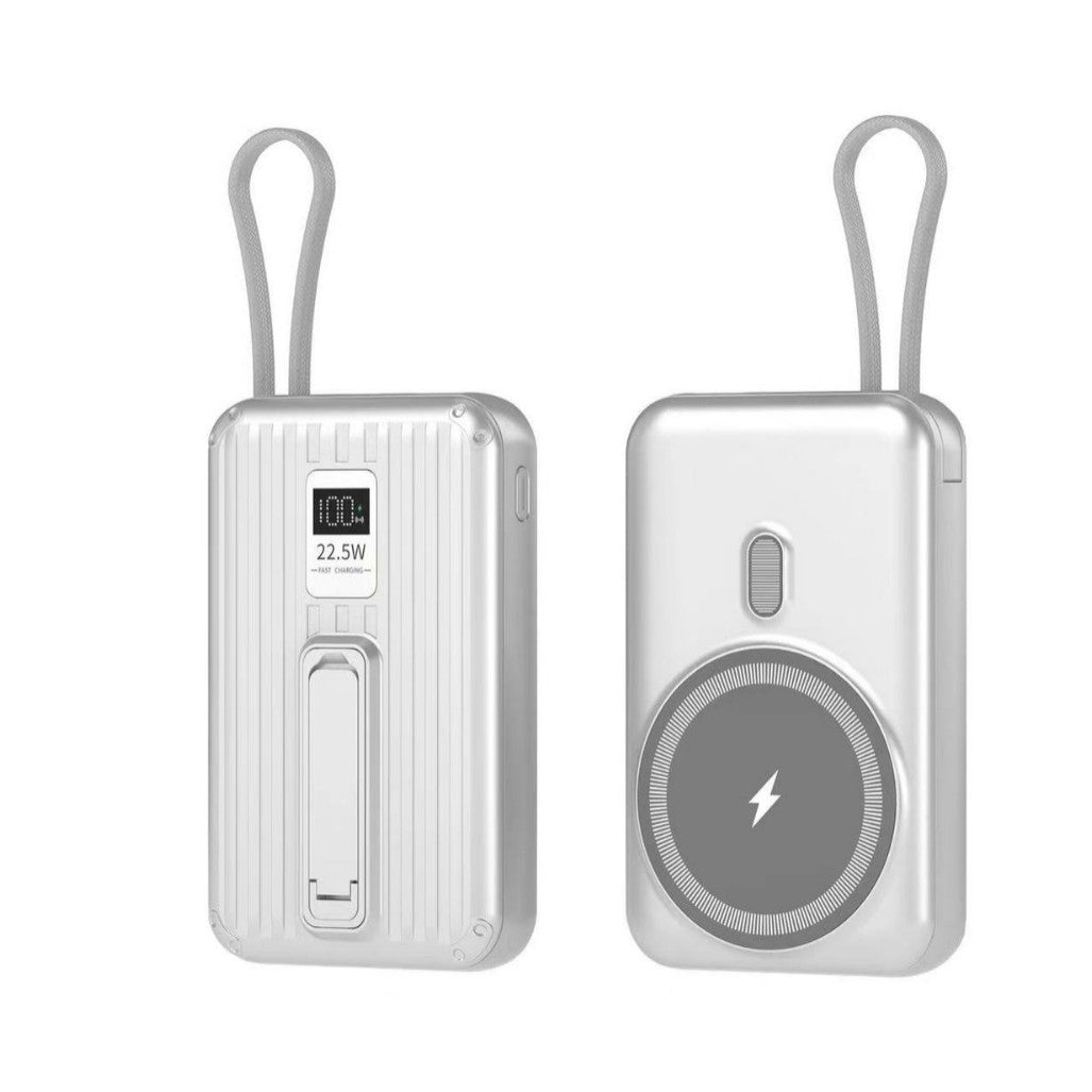 Tragbare Powerbank mit Integriertem Magnetladegerät und Digitalem Display Brehn
