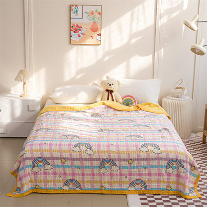 Leichtgewichtige Wendbare Baumwoll-Musselin Erdbeer Quiltdecke