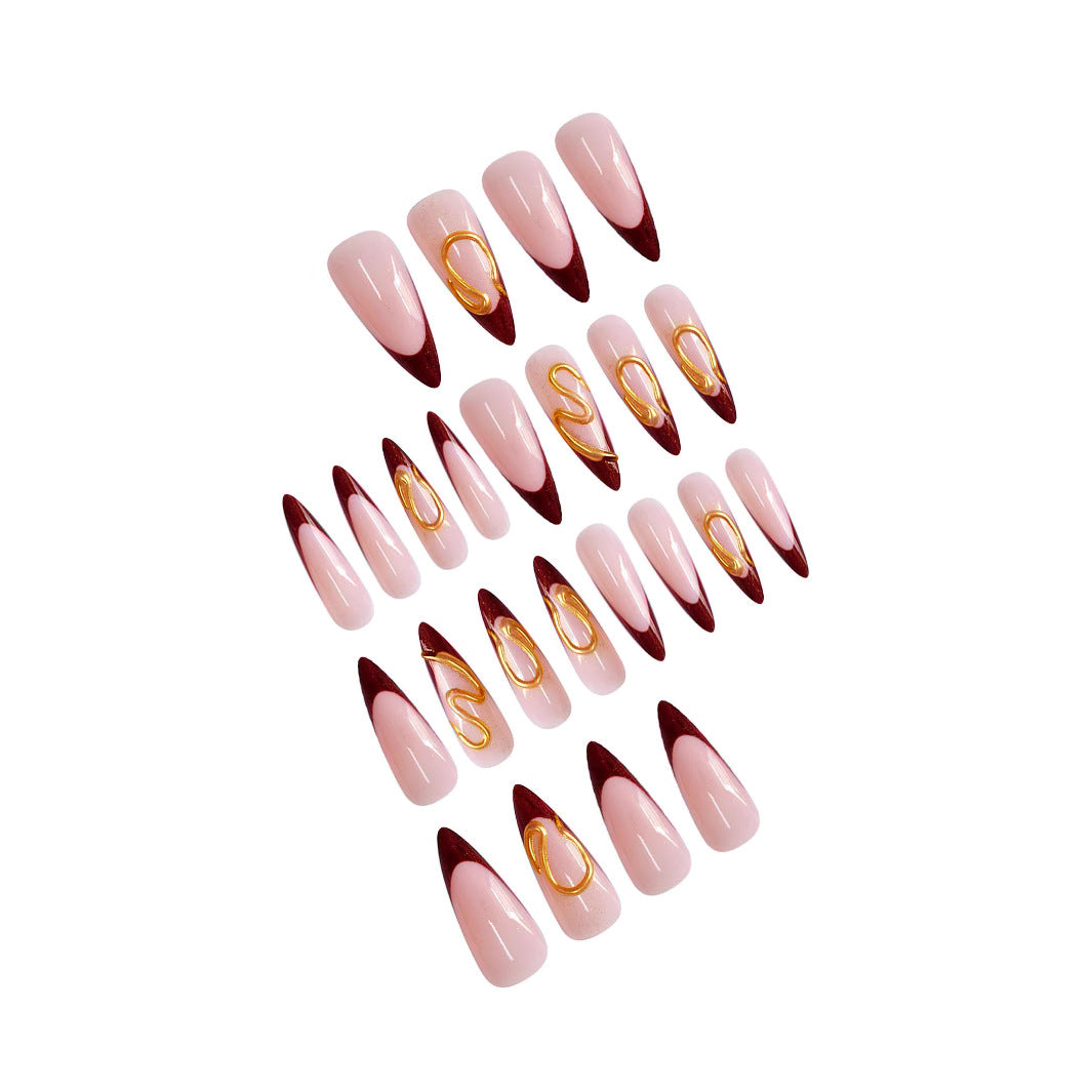 Künstlerisches Stiletto Press-On Nageldesign Brehn