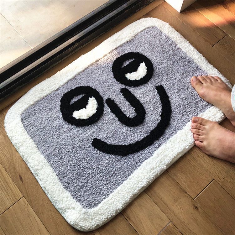 Plush Cartoon Tiger Absorbent Bath & Entry Rug with Non-Slip Backing