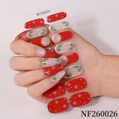 Festliche Weihnachts-Nagelkunst-Wickel