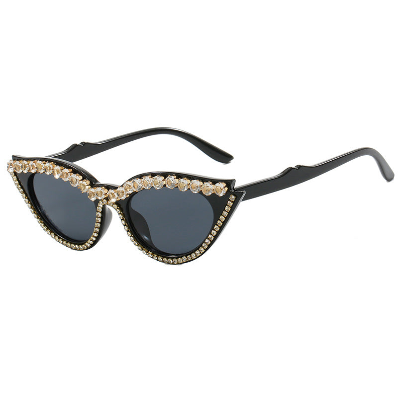 Damen Cat-Eye Sonnenbrille mit funkelndem Strass Brehn