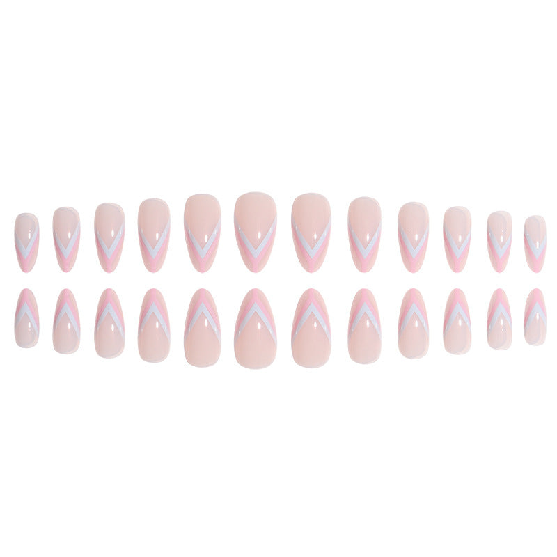 Elegantes geometrisches Press-On-Nagelkunst-Set Brehn