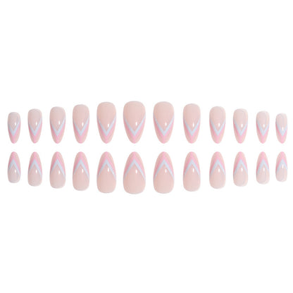Elegantes geometrisches Press-On-Nagelkunst-Set Brehn