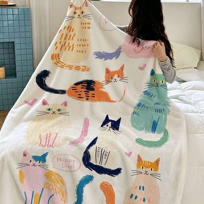 Verspielt katzenmotiviertes Plüschdecke