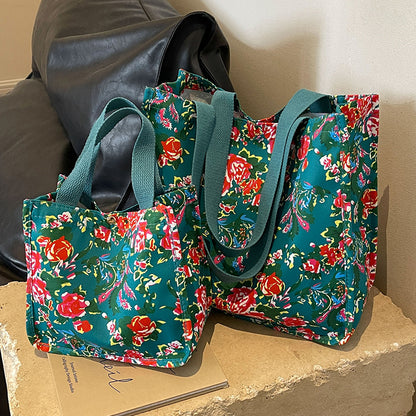 Blumenmuster wiederverwendbare Canvas-Tasche