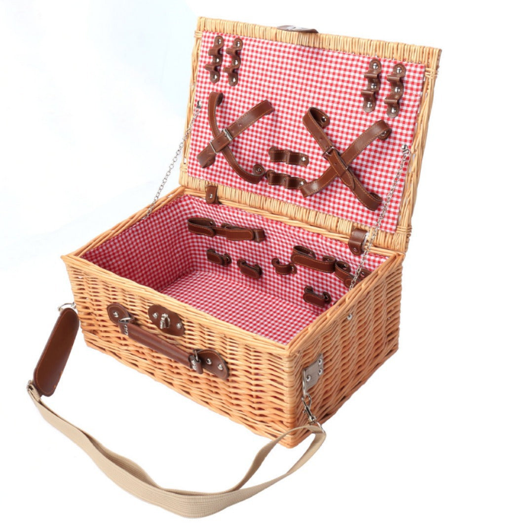 Damen Picknickkorb mit komplettem Geschirrset und praktischem Tragegurt Brehn