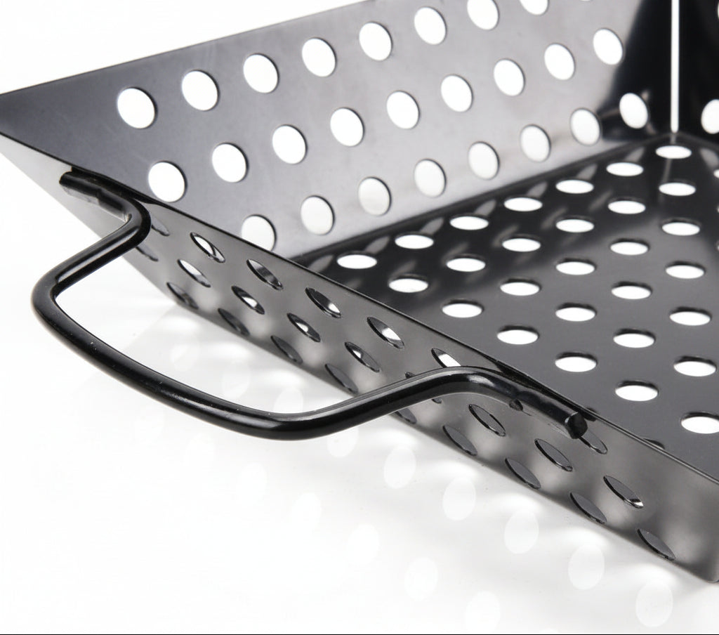 Perforiertes Grillpfannen und Gemüsekorb Set Aus Stahl Brehn
