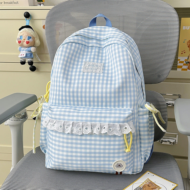 Charmantes Gingham-Muster Schulranzen