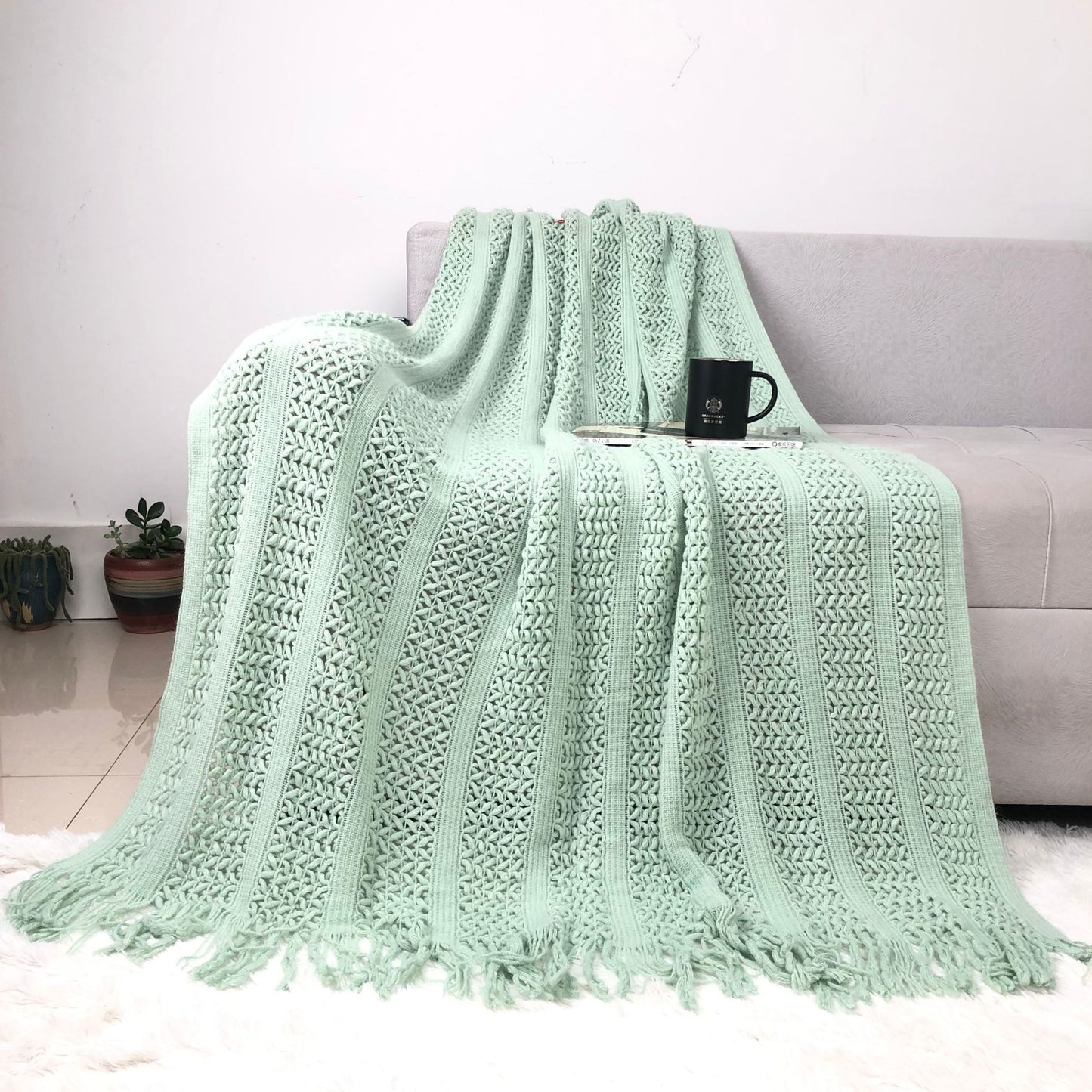 Strukturierte Strickdecke Brehn