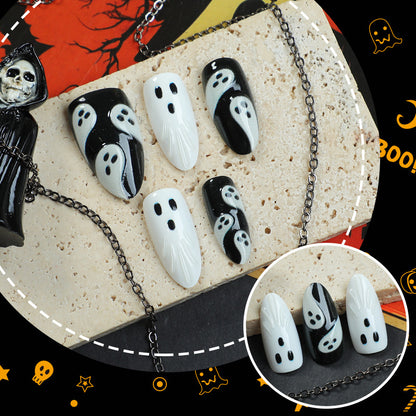 Spooky Ghost-Themen Press-On Nagelkunst